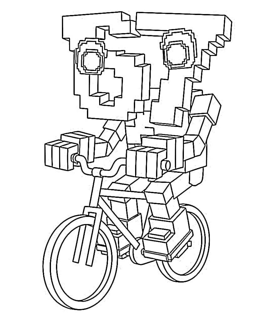 Coloriage 67 Brainrot fait du vélo