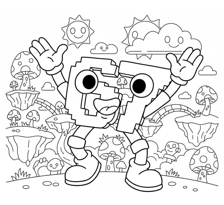 Coloriage 67 Brainrot Imprimable