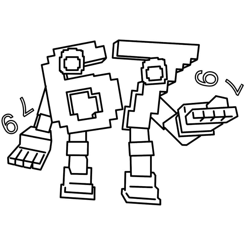 Coloriage 67 Brainrot pour les enfants de 1 an