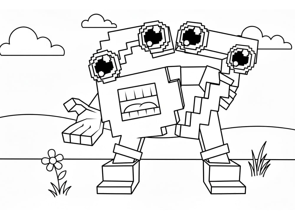 Coloriage 67 Brainrot pour les enfants de 2 ans