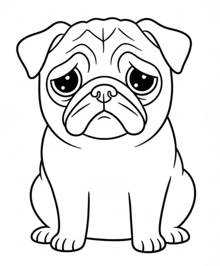 Coloriage Carlin Triste