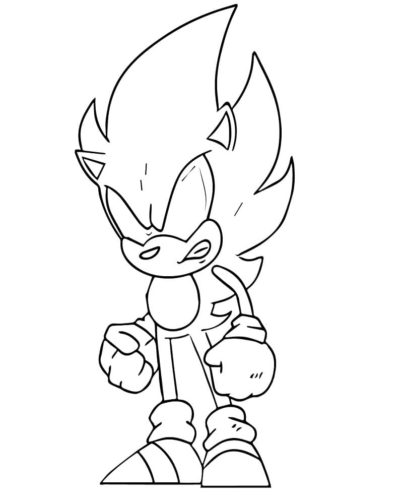 Coloriage Dark Sonic en Colère