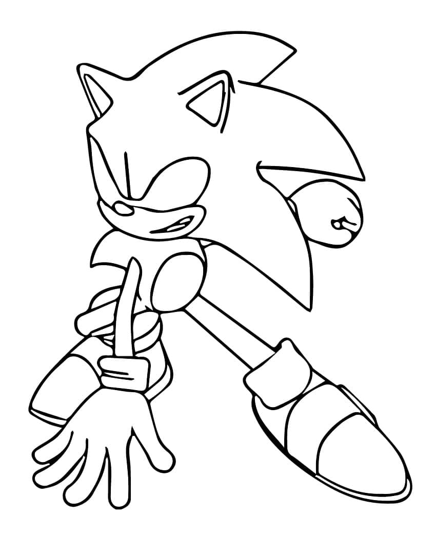 Coloriage Dark Sonic Gratuit Pour les Enfants
