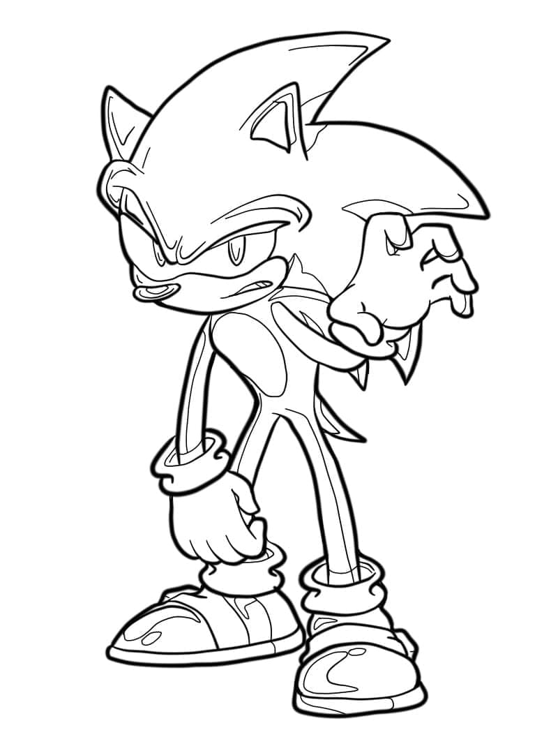 Coloriage Dark Sonic Imprimable Pour les Enfants