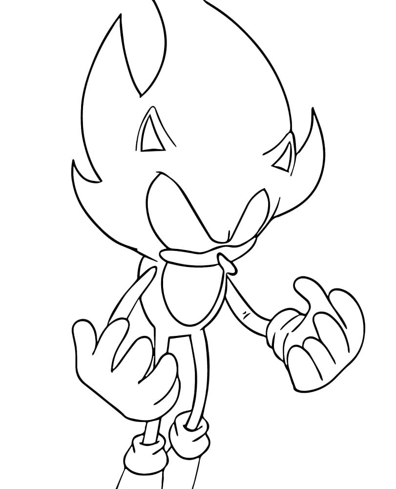 Coloriage Dark Sonic Pour les Enfants de 3 Ans