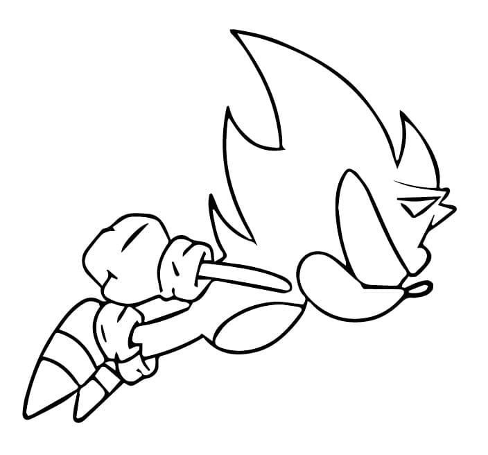 Coloriage Dark Sonic Pour les Enfants de 4 Ans