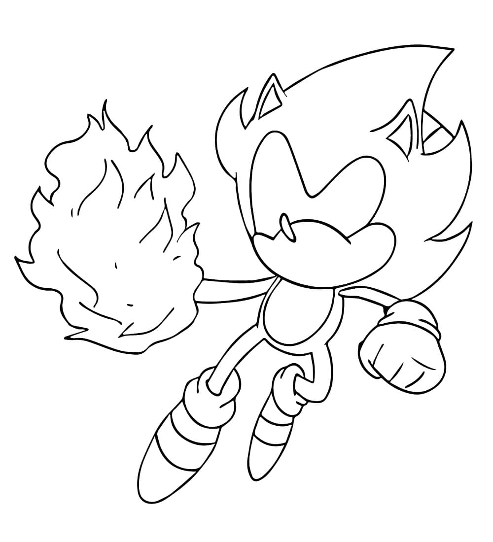 Coloriage Dark Sonic Pour les Enfants de 5 Ans