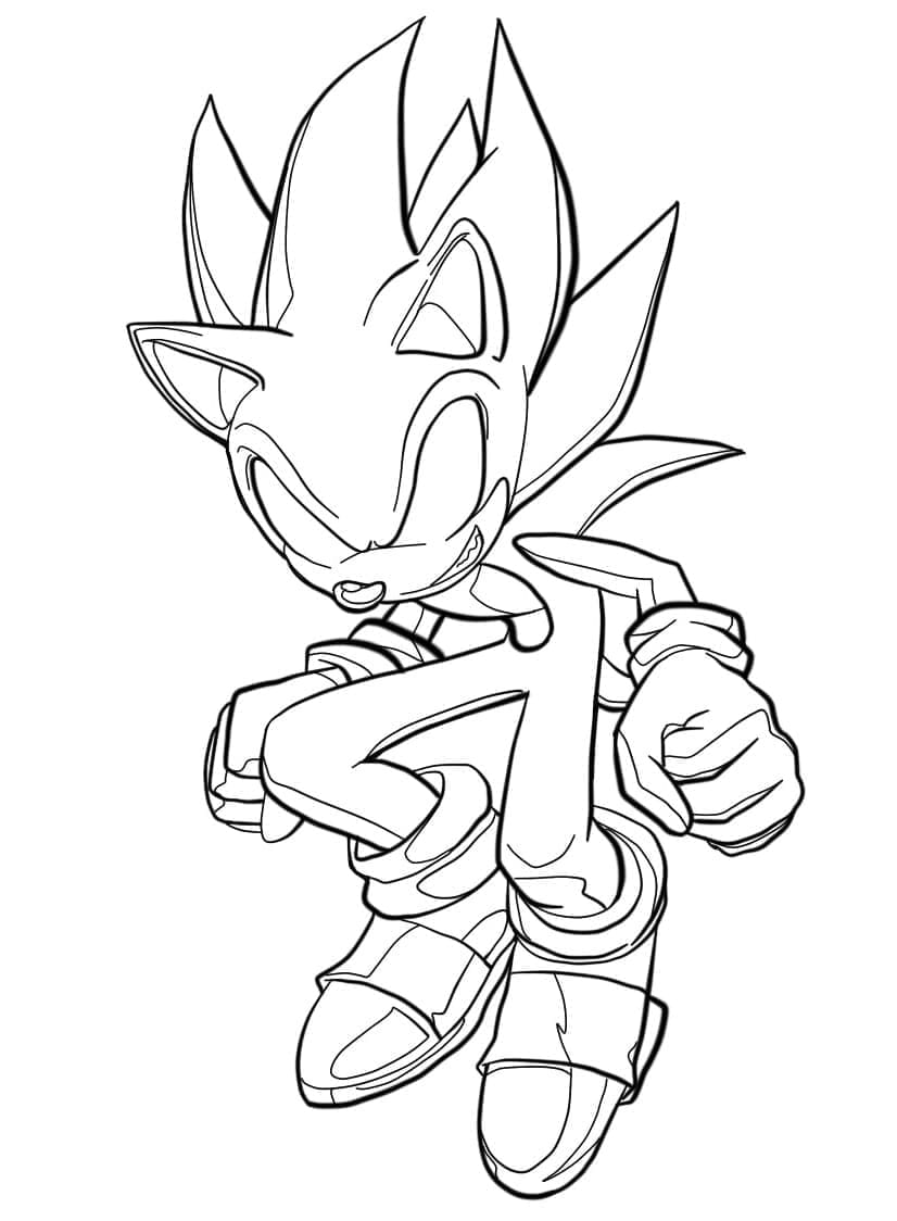 Coloriage Dessin de Dark Sonic Gratuit