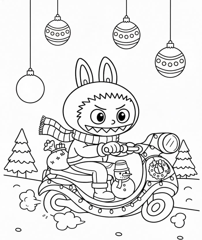 Coloriage Dessin de Labubu Noël