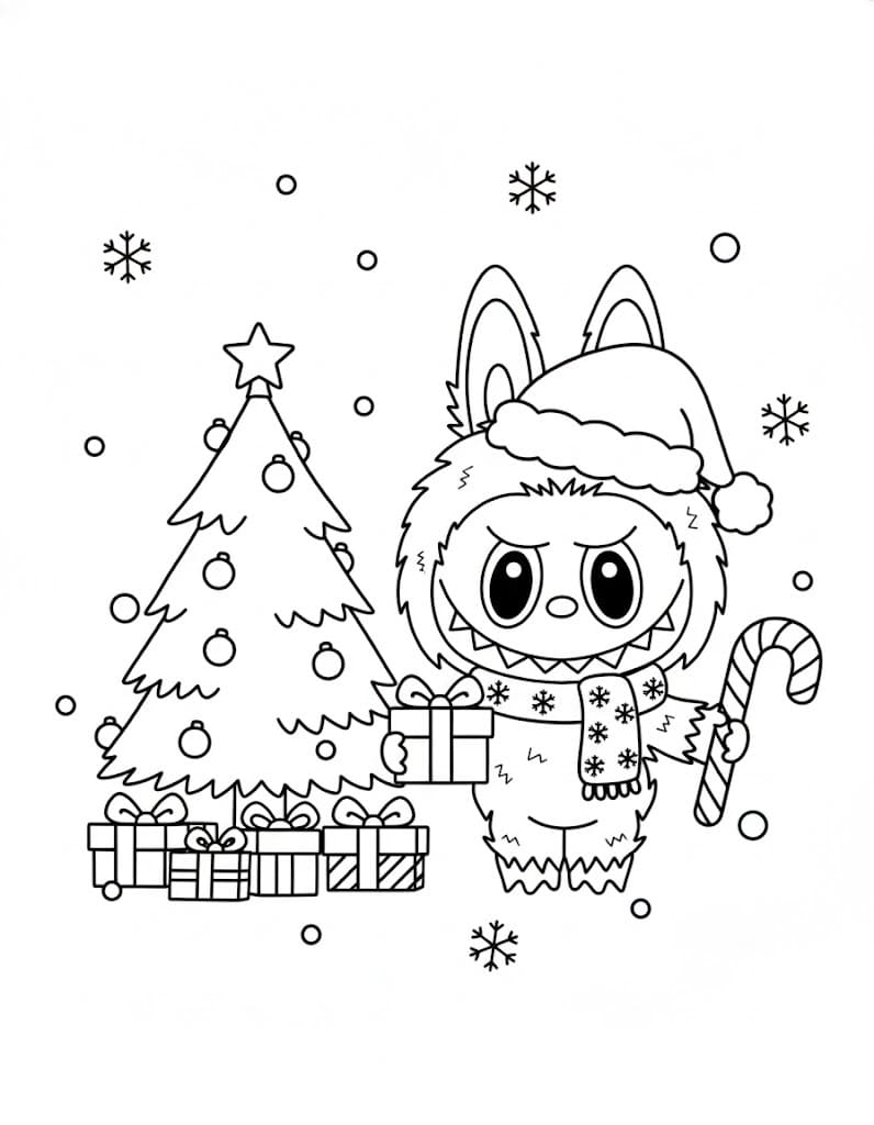 Coloriage Dessin Gratuit de Labubu Noël