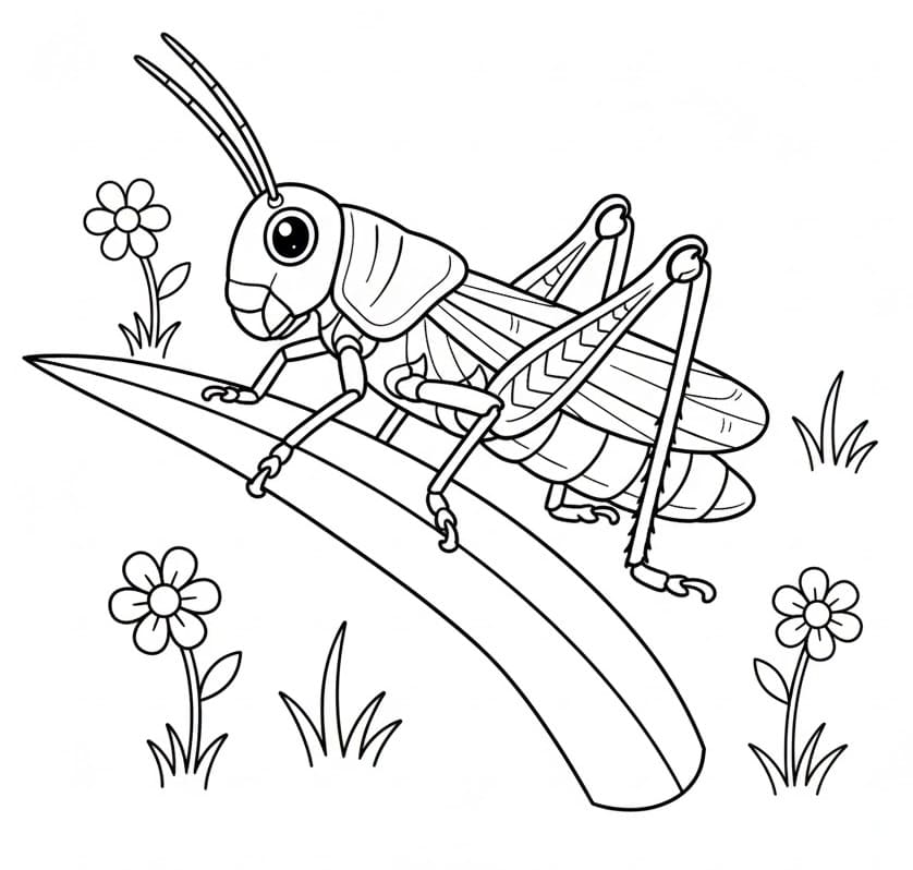 Coloriage Sauterelle