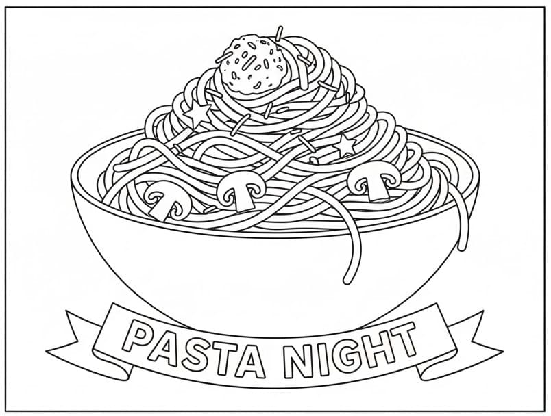 Coloriage Dessin Gratuit de Spaghetti