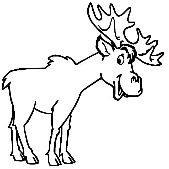 Coloriage Élan de dessin animé