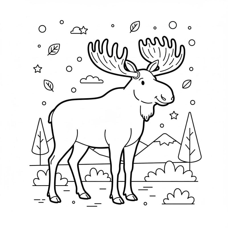 Coloriage Élan Heureux