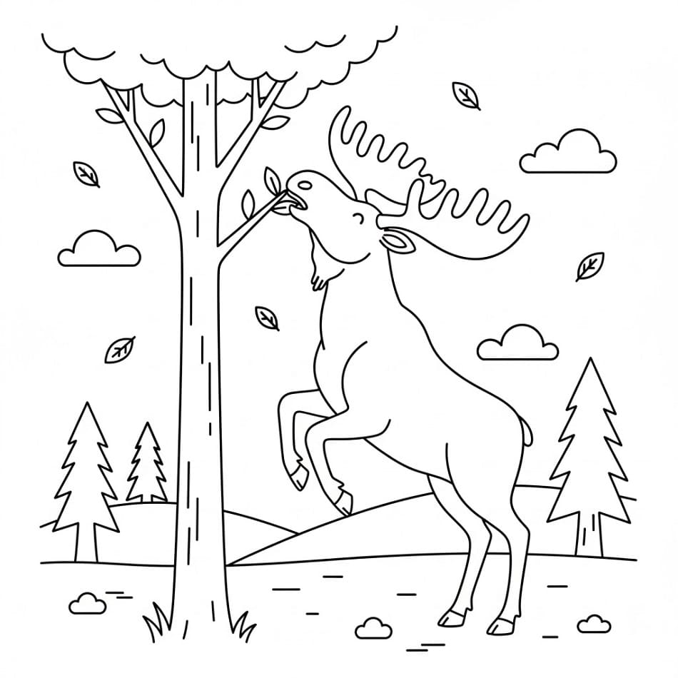 Coloriage Élan Sauvage