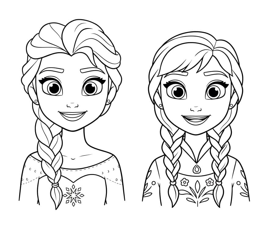 Coloriage Elsa et Anna Disney