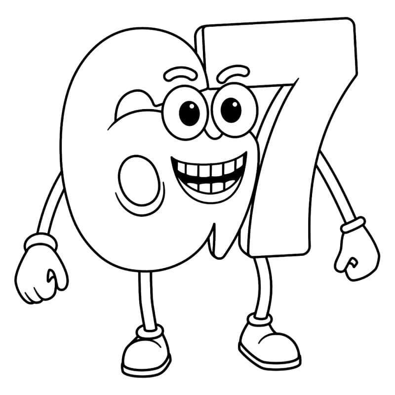 Coloriage Gratuit 67 Brainrot