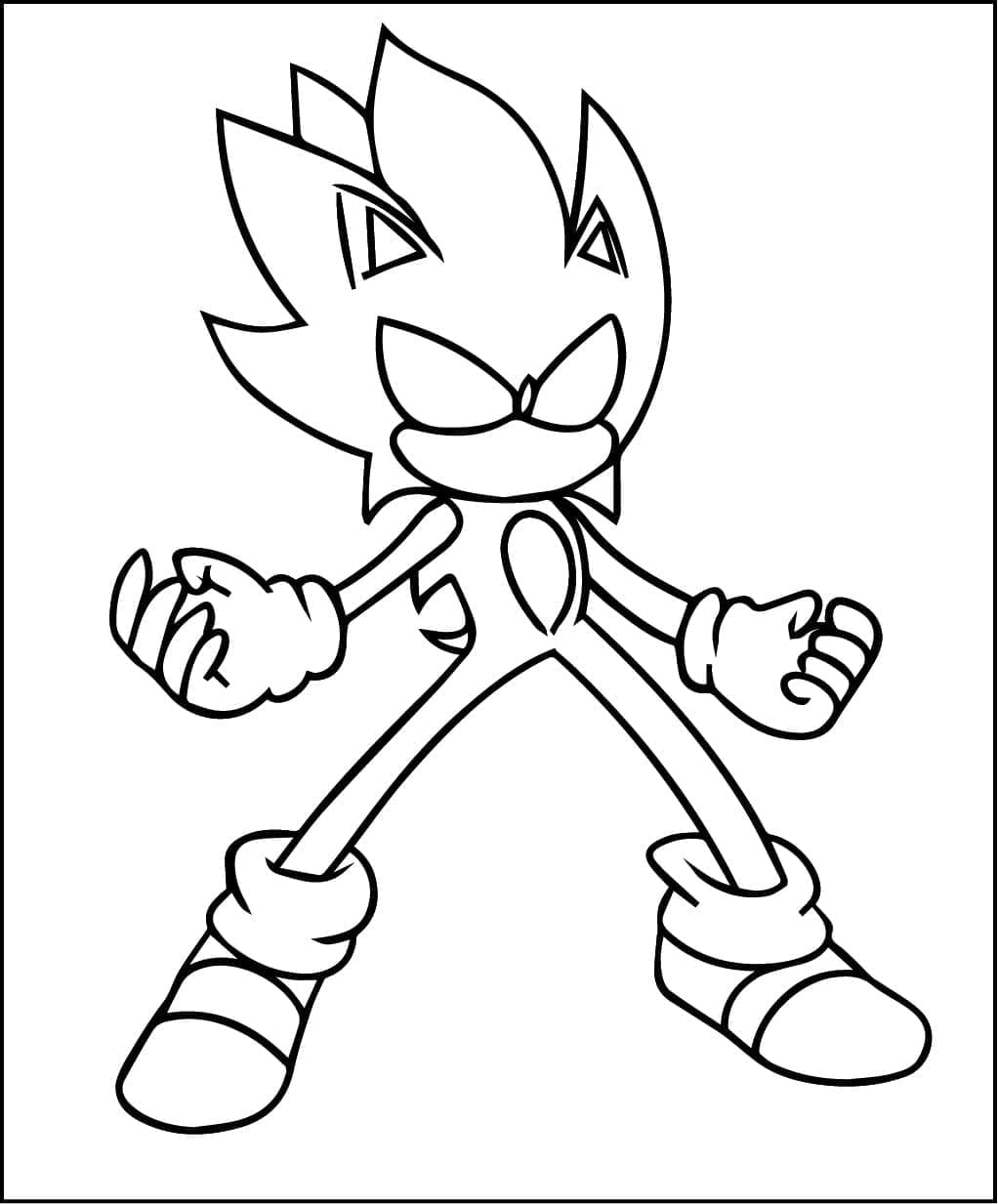 Coloriage Gratuit Dark Sonic Pour les Enfants