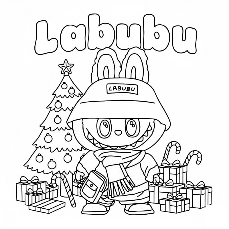 Coloriage Imprimable Gratuit Labubu Noël