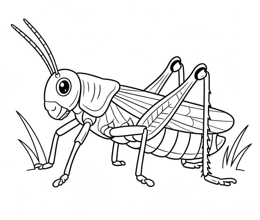 Coloriage Imprimable Gratuit Sauterelle