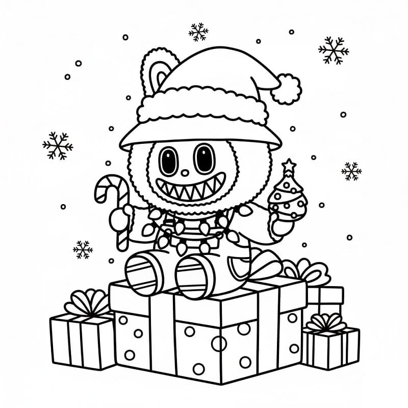 Coloriage Imprimable Labubu Noël