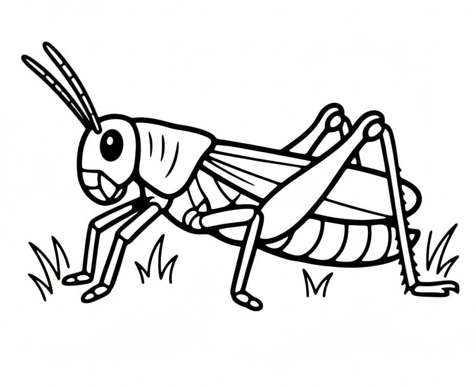 Coloriage Imprimable Sauterelle Pour les Enfants