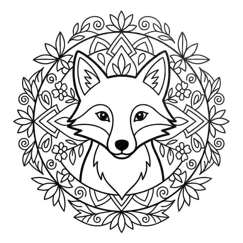 Coloriage Joli mandala de renard