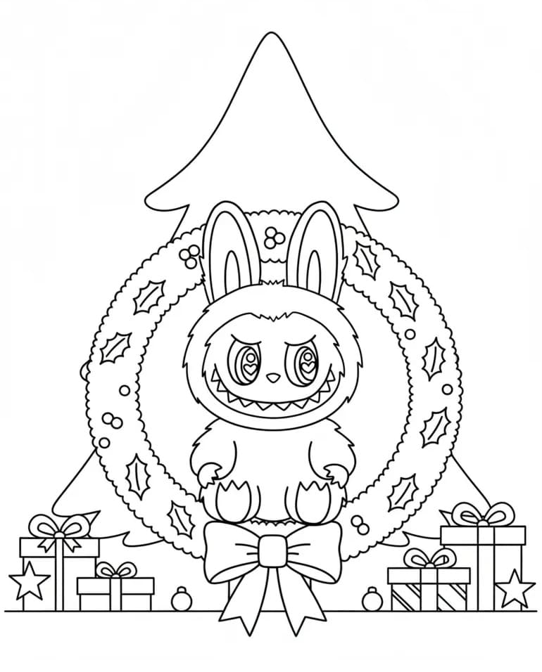 Coloriage Joyeux Noël Labubu