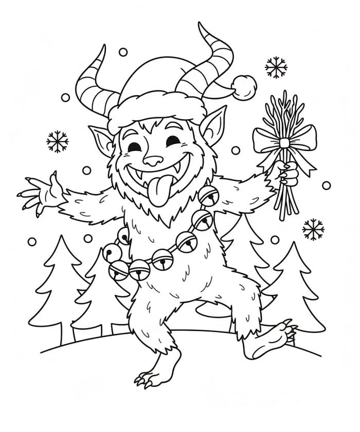 Coloriage Krampus drôle