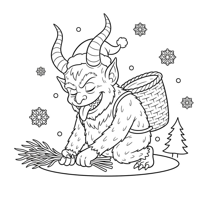Coloriage Krampus Imprimable Gratuit