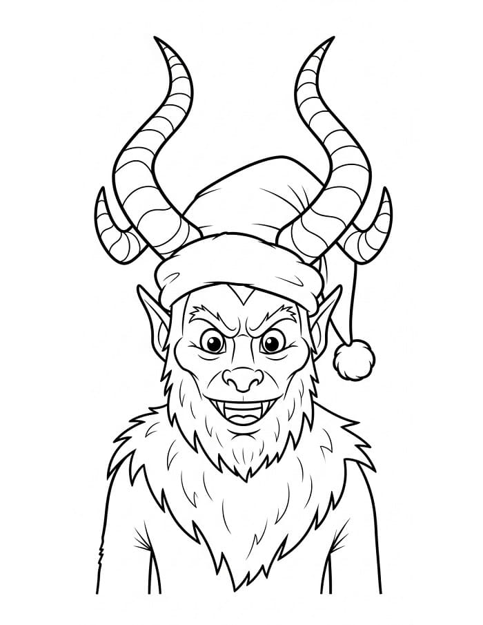 Coloriage Krampus maléfique