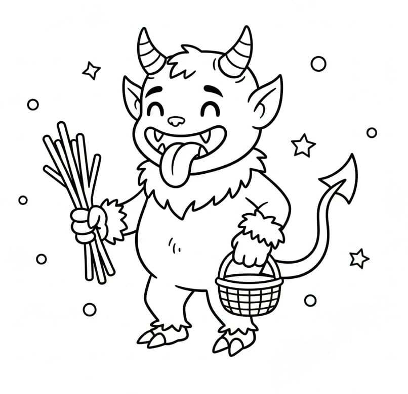 Coloriage Krampus mignon