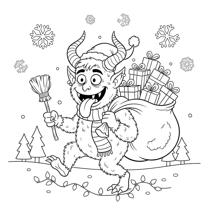 Coloriage Krampus très drôle