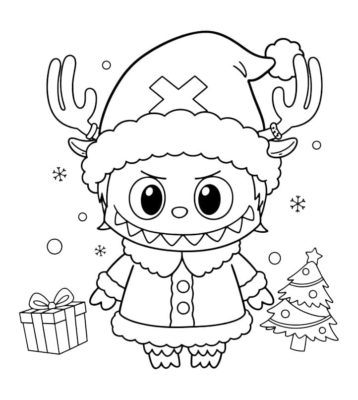 Coloriage Labubu Noël 1