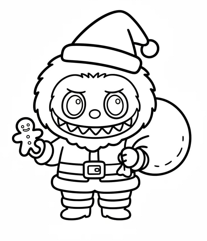 Coloriage Labubu Noël 2