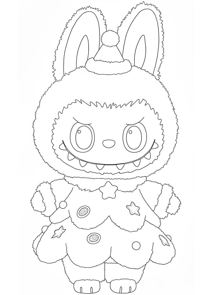 Coloriage Labubu Noël 3