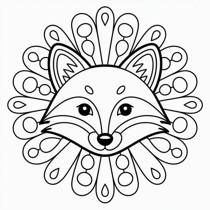 Coloriage Mandala de renard