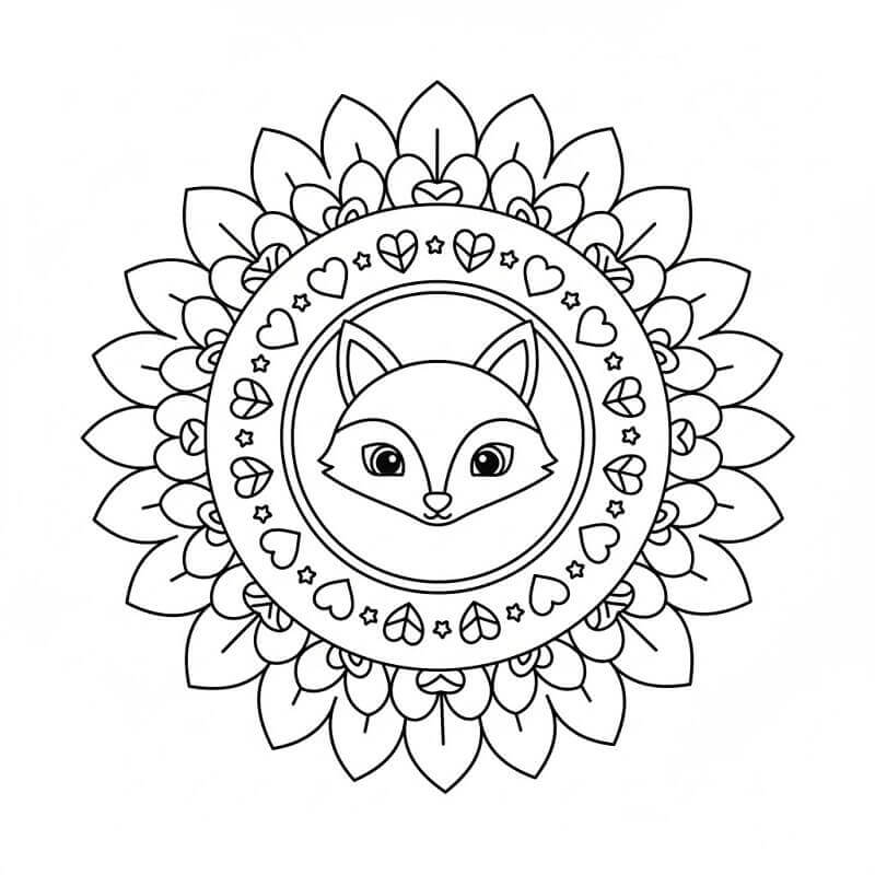 Coloriage Mandala Renard Gratuit pour Adultes