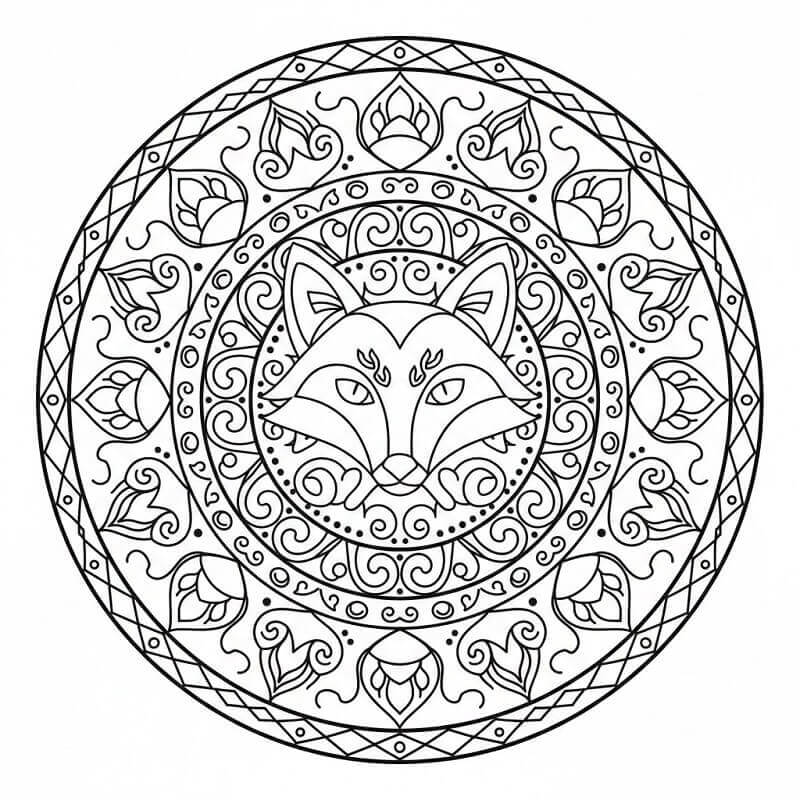 Coloriage Mandala Renard Gratuit