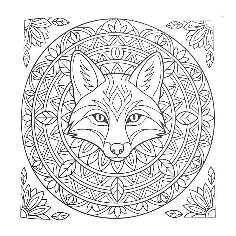 Coloriage Mandala Renard Imprimable Gratuit pour Adultes