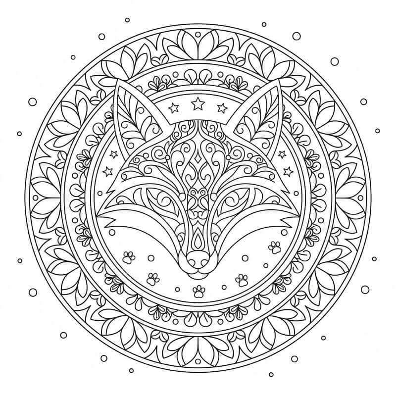 Coloriage Mandala Renard Imprimable Gratuit
