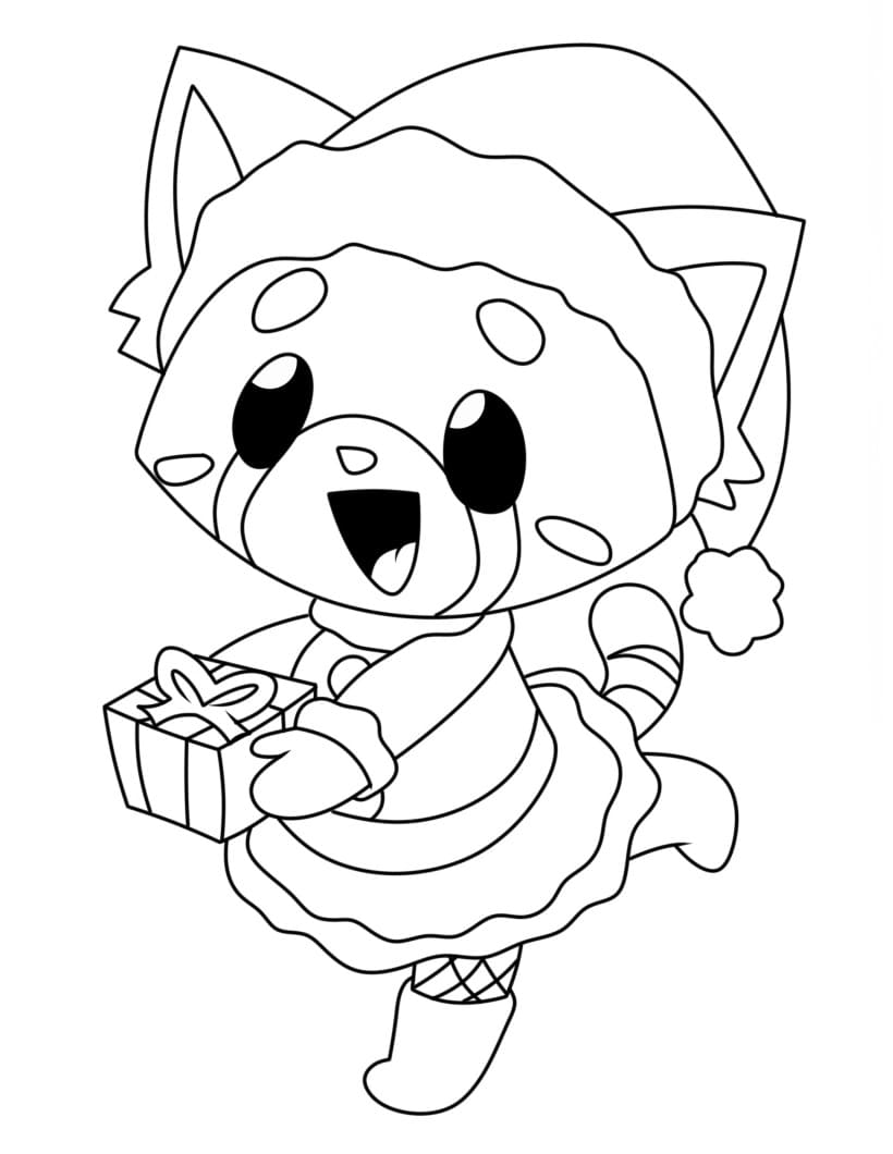 Coloriage Noël Kawaii Imprimable Gratuit