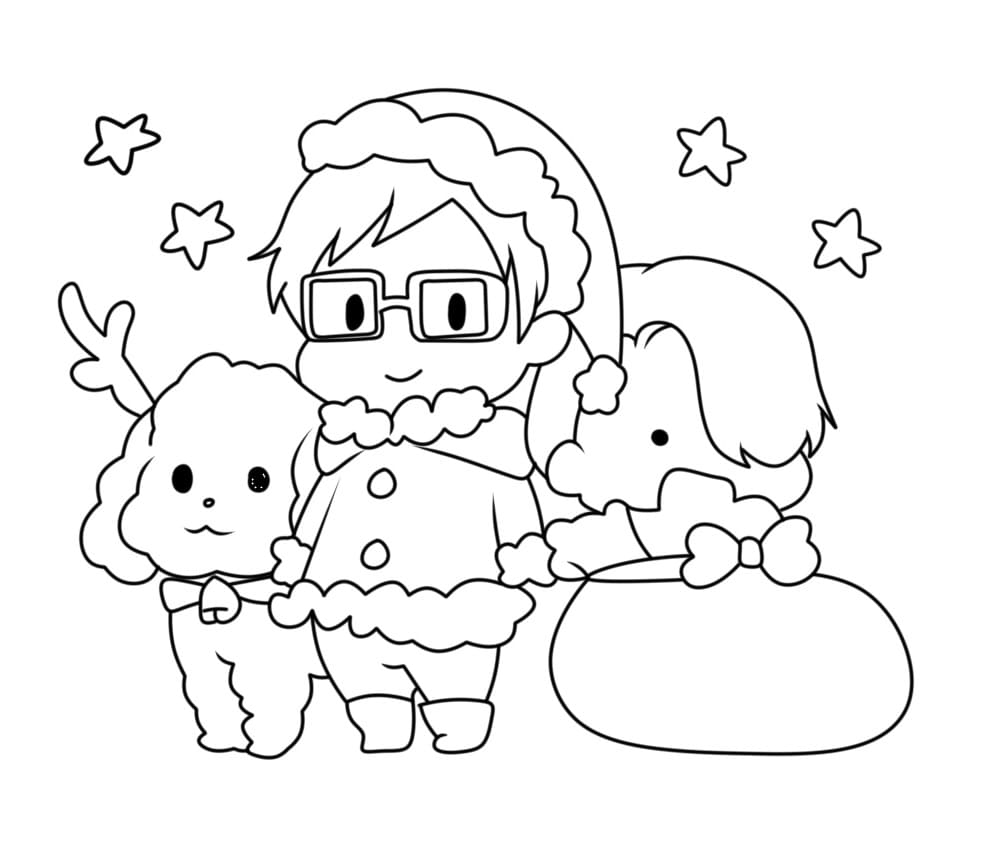 Coloriage Noël Kawaii Pour Enfants