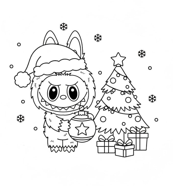 Coloriage Noël Labubu