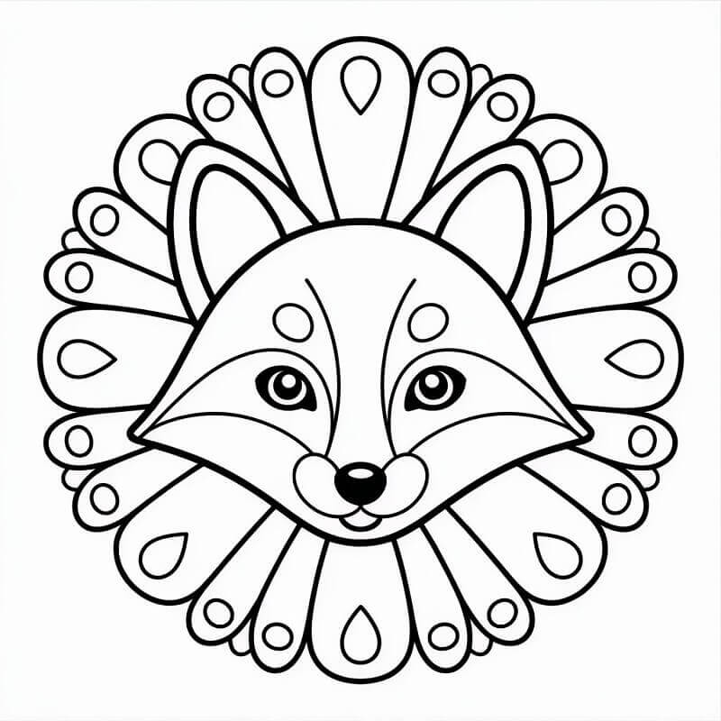 Coloriage Renard Mandala