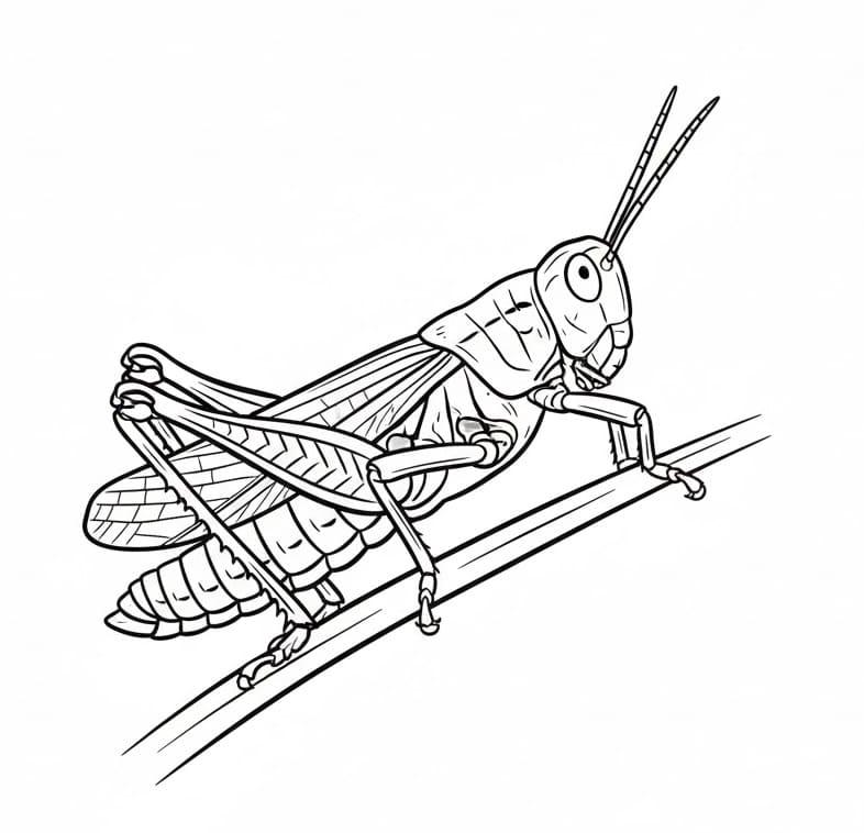Coloriage Sauterelle Gratuit