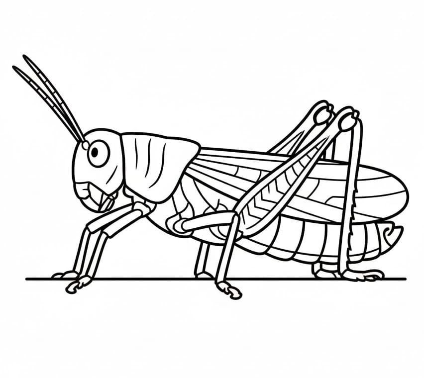 Coloriage Sauterelle Imprimable Gratuit Pour les Enfants