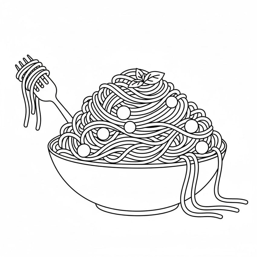 Coloriage Spaghetti Pour Enfants