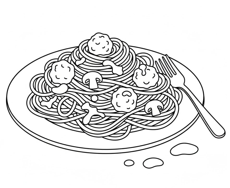 Coloriage Spaghetti