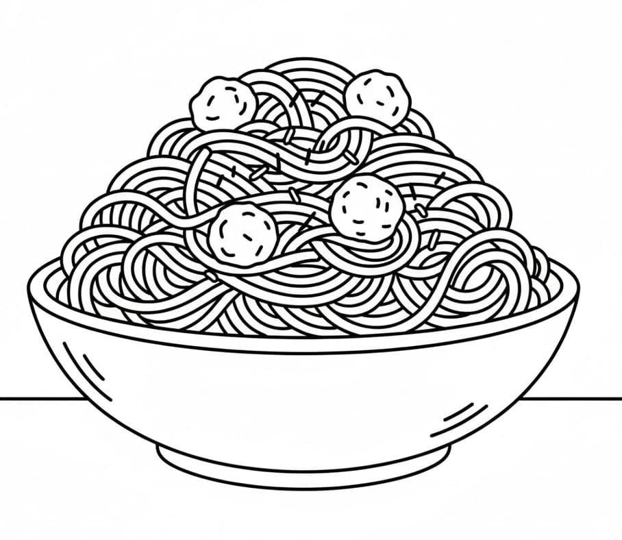 Coloriage Spaghetti Pour les Enfants
